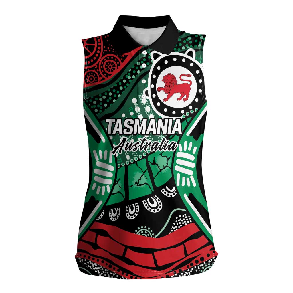 Australia Tasmania State Women Sleeveless Polo Shirt Ubertas et Fidelitas