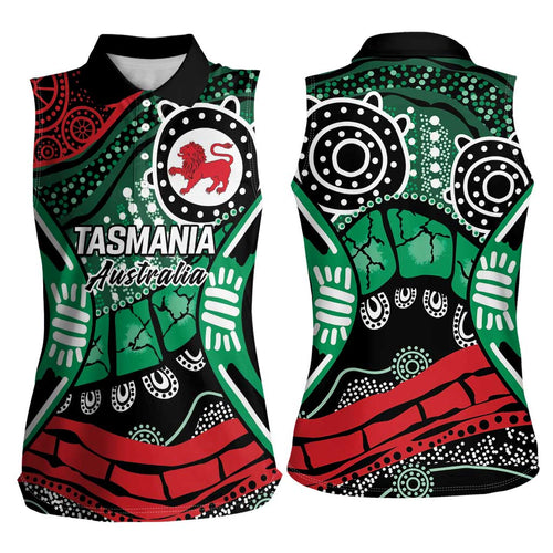 Australia Tasmania State Women Sleeveless Polo Shirt Ubertas et Fidelitas