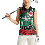 Australia Tasmania State Women Sleeveless Polo Shirt Ubertas et Fidelitas