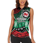 Australia Tasmania State Women Sleeveless Polo Shirt Ubertas et Fidelitas