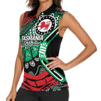 Australia Tasmania State Women Sleeveless Polo Shirt Ubertas et Fidelitas