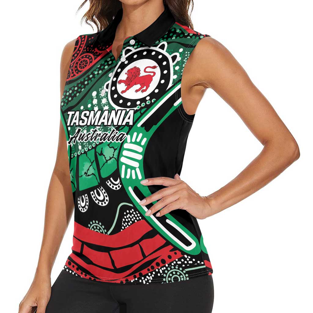 Australia Tasmania State Women Sleeveless Polo Shirt Ubertas et Fidelitas