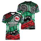 Australia Tasmania State Women V-Neck T-Shirt Ubertas et Fidelitas