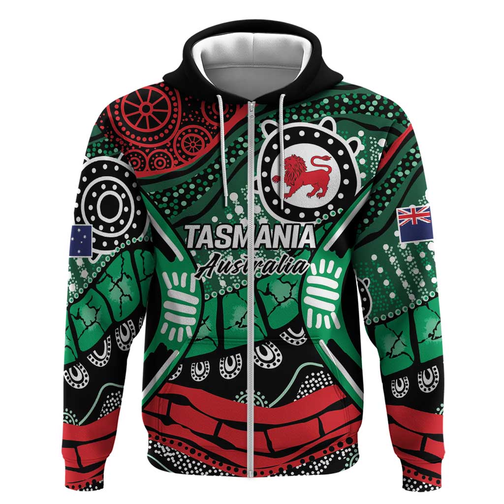 Australia Tasmania State Zip Hoodie Ubertas et Fidelitas