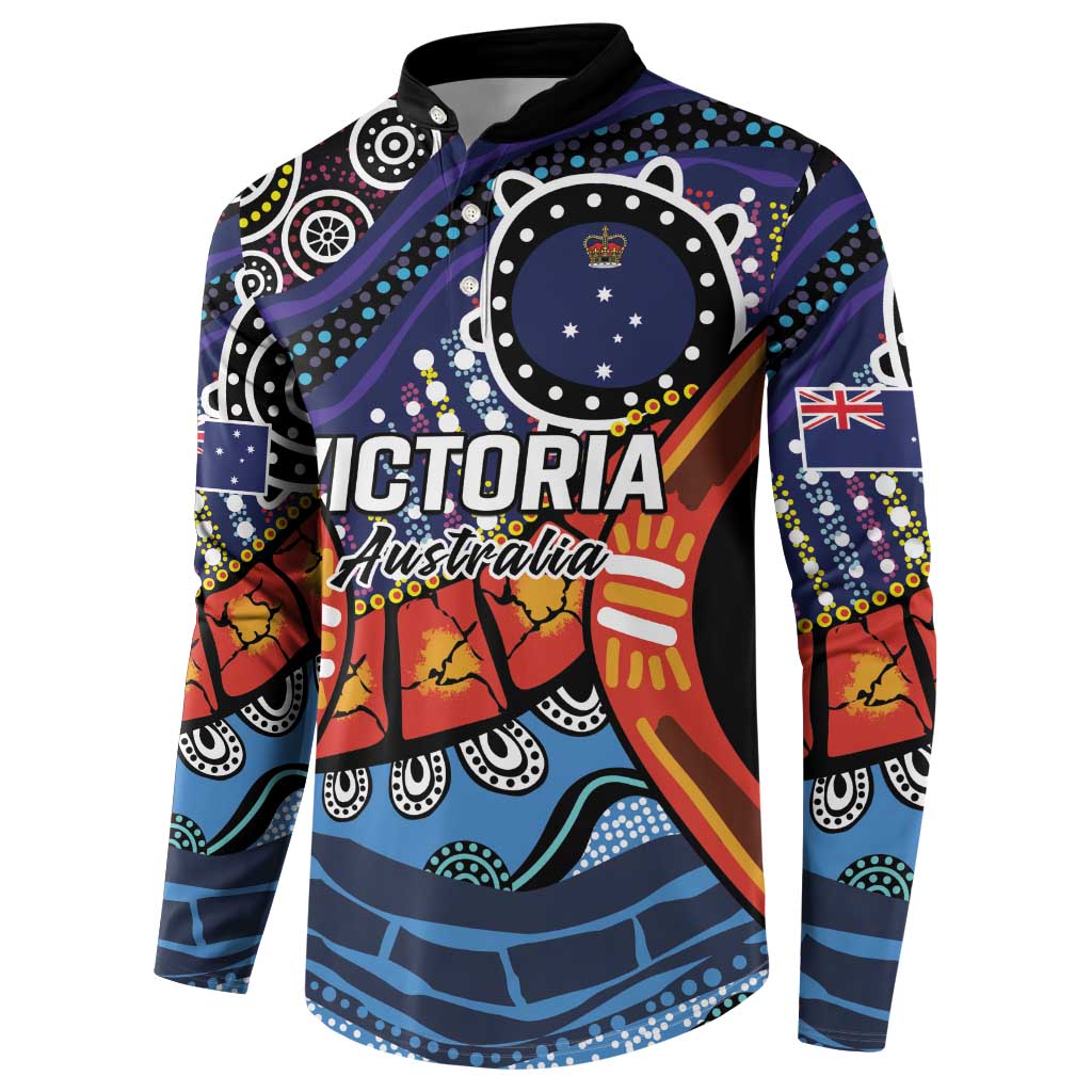 Australia Victoria State Button Sweatshirt Peace and Prosperity
