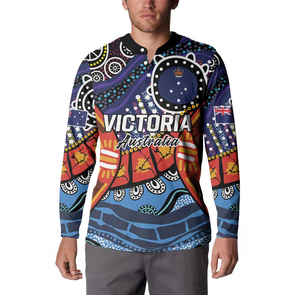 Australia Victoria State Button Sweatshirt Peace and Prosperity