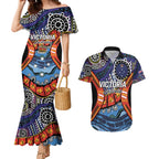 Australia Victoria State Couples Matching Mermaid Dress and Hawaiian Shirt Peace and Prosperity