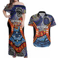Australia Victoria State Couples Matching Off Shoulder Maxi Dress and Hawaiian Shirt Peace and Prosperity