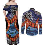 Australia Victoria State Couples Matching Off Shoulder Maxi Dress and Long Sleeve Button Shirt Peace and Prosperity