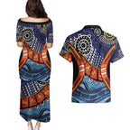 Australia Victoria State Couples Matching Puletasi and Hawaiian Shirt Peace and Prosperity