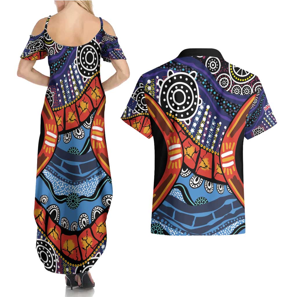 Australia Victoria State Couples Matching Summer Maxi Dress and Hawaiian Shirt Peace and Prosperity