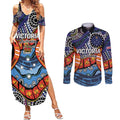 Australia Victoria State Couples Matching Summer Maxi Dress and Long Sleeve Button Shirt Peace and Prosperity