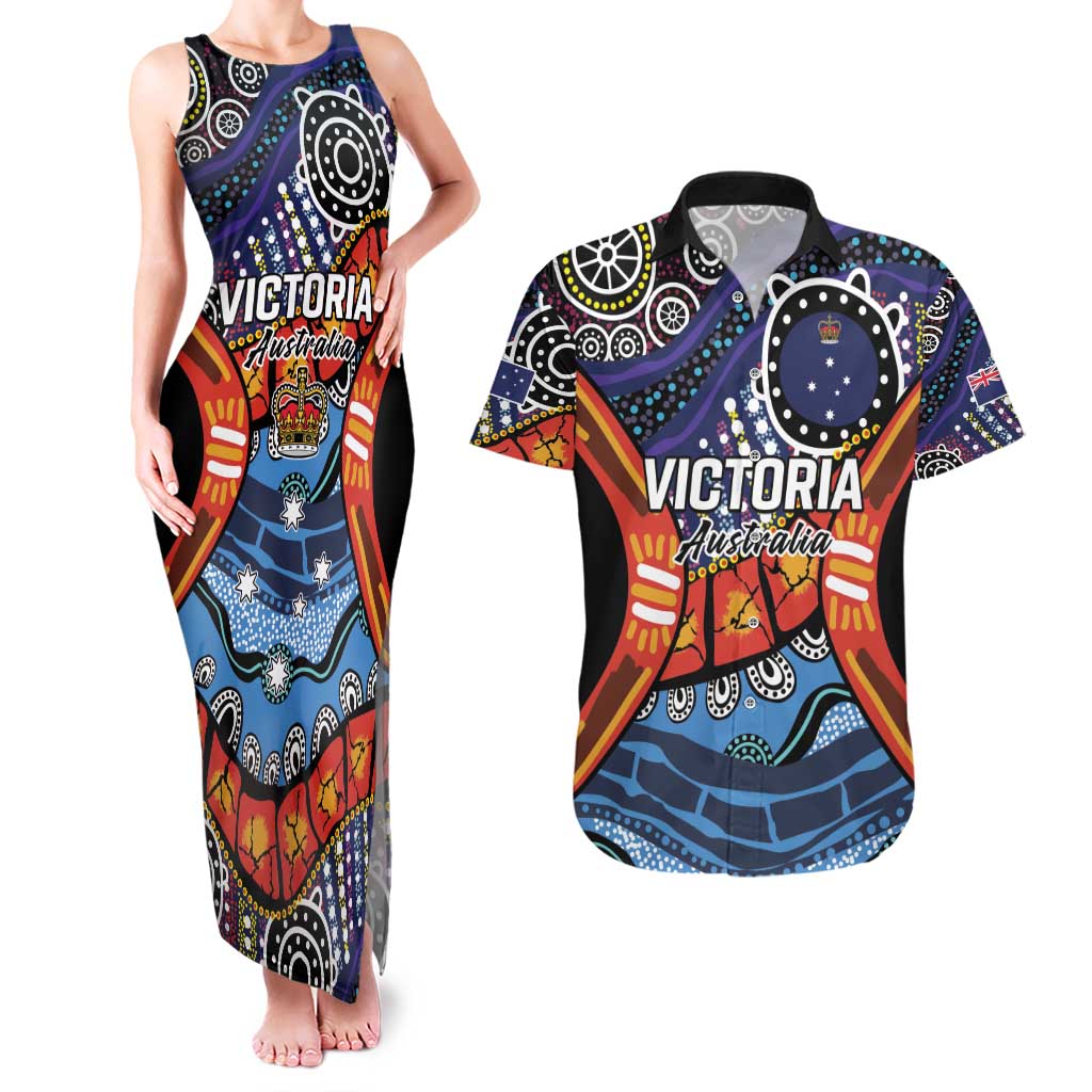 Australia Victoria State Couples Matching Tank Maxi Dress and Hawaiian Shirt Peace and Prosperity