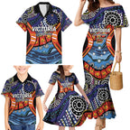 Australia Victoria State Family Matching Mermaid Dress and Hawaiian Shirt Peace and Prosperity