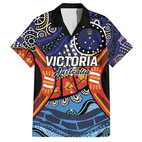 Australia Victoria State Family Matching Off The Shoulder Long Sleeve Dress and Hawaiian Shirt Peace and Prosperity