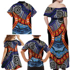 Australia Victoria State Family Matching Off Shoulder Maxi Dress and Hawaiian Shirt Peace and Prosperity