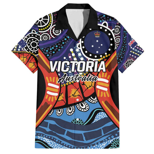 Australia Victoria State Family Matching Off Shoulder Maxi Dress and Hawaiian Shirt Peace and Prosperity