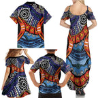 Australia Victoria State Family Matching Summer Maxi Dress and Hawaiian Shirt Peace and Prosperity