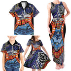 Australia Victoria State Family Matching Tank Maxi Dress and Hawaiian Shirt Peace and Prosperity