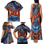 Australia Victoria State Family Matching Tank Maxi Dress and Hawaiian Shirt Peace and Prosperity