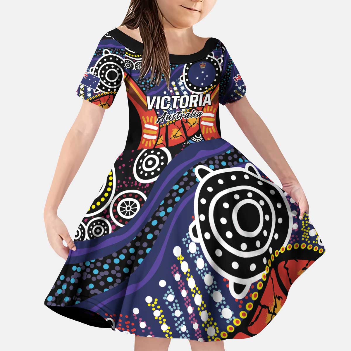 Australia Victoria State Kid Short Sleeve Dress Peace and Prosperity