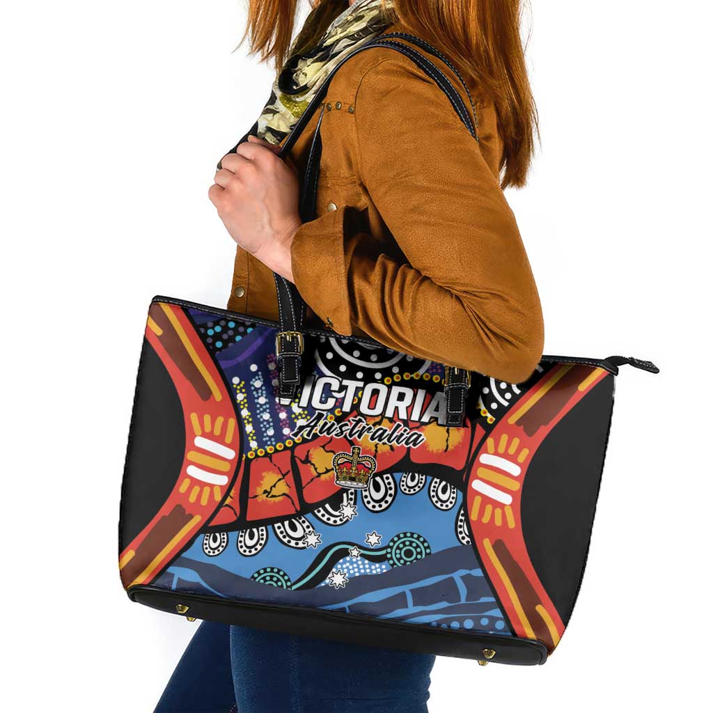 Australia Victoria State Leather Tote Bag Peace and Prosperity