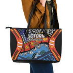 Australia Victoria State Leather Tote Bag Peace and Prosperity
