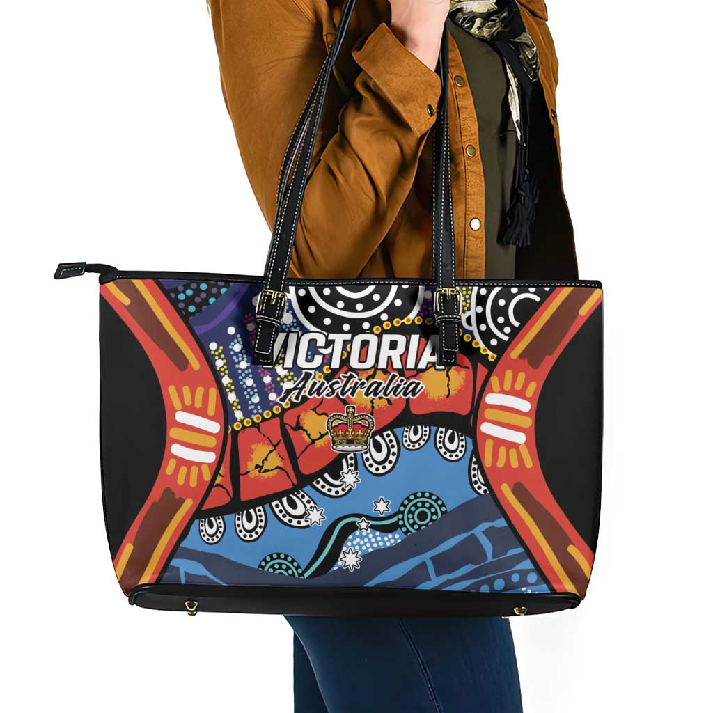 Australia Victoria State Leather Tote Bag Peace and Prosperity