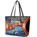 Australia Victoria State Leather Tote Bag Peace and Prosperity