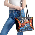 Australia Victoria State Leather Tote Bag Peace and Prosperity