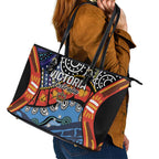 Australia Victoria State Leather Tote Bag Peace and Prosperity
