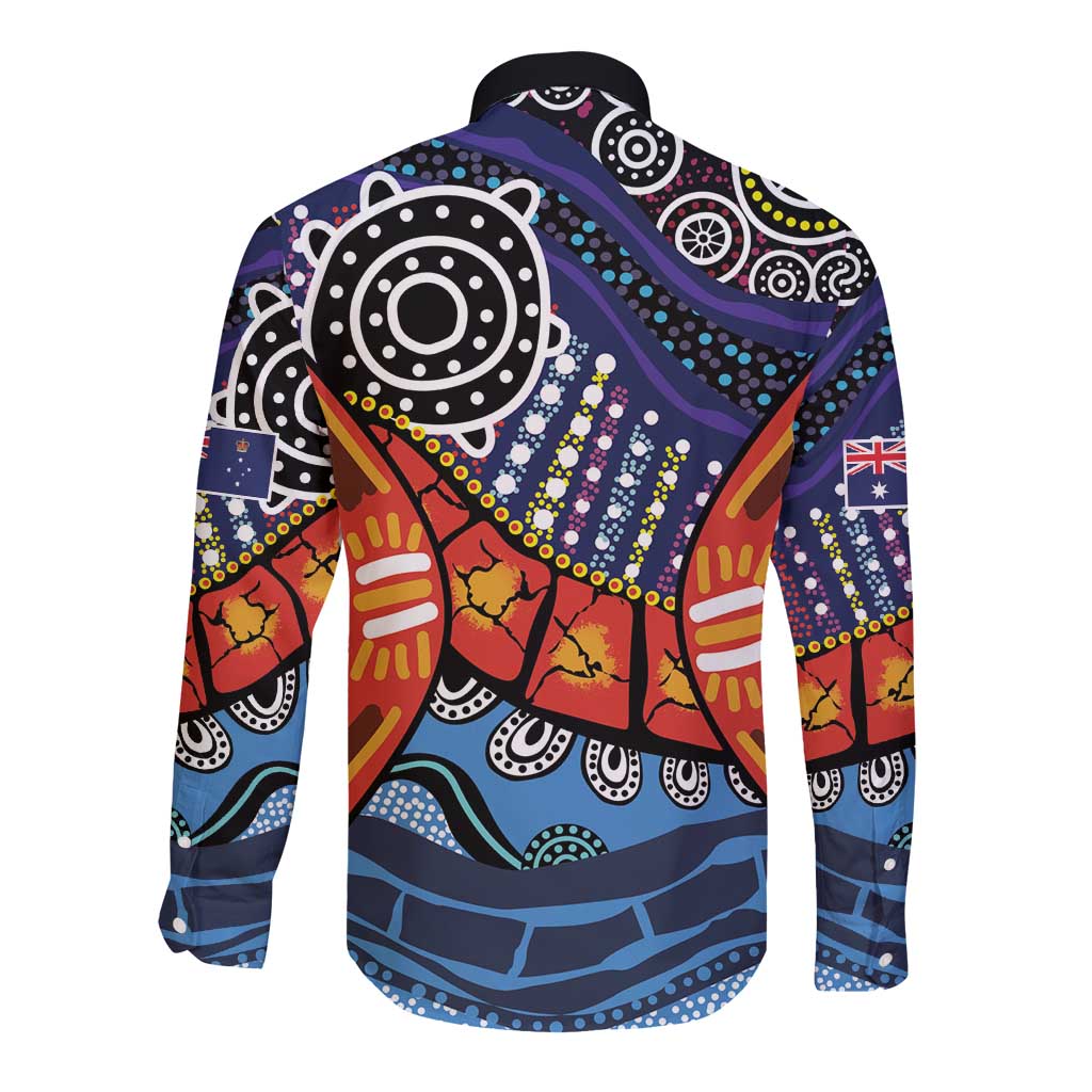 Australia Victoria State Long Sleeve Button Shirt Peace and Prosperity