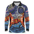 Australia Victoria State Long Sleeve Polo Shirt Peace and Prosperity