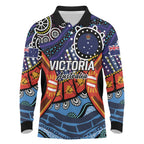 Australia Victoria State Long Sleeve Polo Shirt Peace and Prosperity