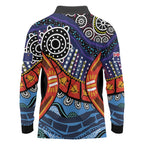 Australia Victoria State Long Sleeve Polo Shirt Peace and Prosperity