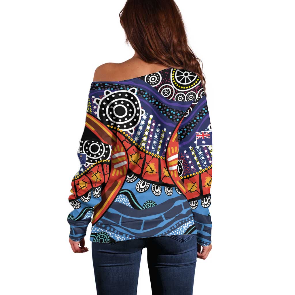 Australia Victoria State Off Shoulder Sweater Peace and Prosperity