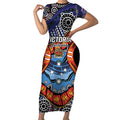 Australia Victoria State Short Sleeve Bodycon Dress Peace and Prosperity