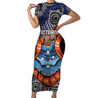 Australia Victoria State Short Sleeve Bodycon Dress Peace and Prosperity