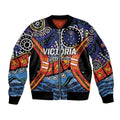 Australia Victoria State Sleeve Zip Bomber Jacket Peace and Prosperity