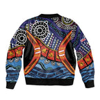 Australia Victoria State Sleeve Zip Bomber Jacket Peace and Prosperity