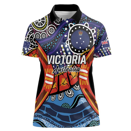 Australia Victoria State Women Polo Shirt Peace and Prosperity