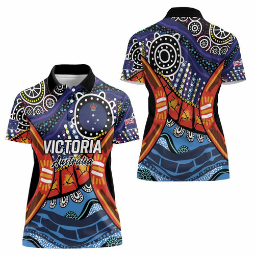 Australia Victoria State Women Polo Shirt Peace and Prosperity