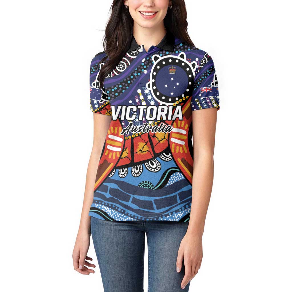 Australia Victoria State Women Polo Shirt Peace and Prosperity