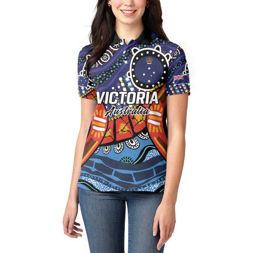 Australia Victoria State Women Polo Shirt Peace and Prosperity