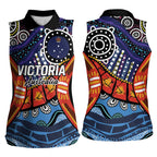 Australia Victoria State Women Sleeveless Polo Shirt Peace and Prosperity