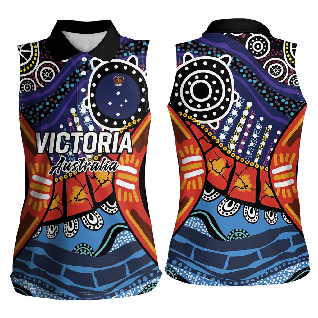 Australia Victoria State Women Sleeveless Polo Shirt Peace and Prosperity