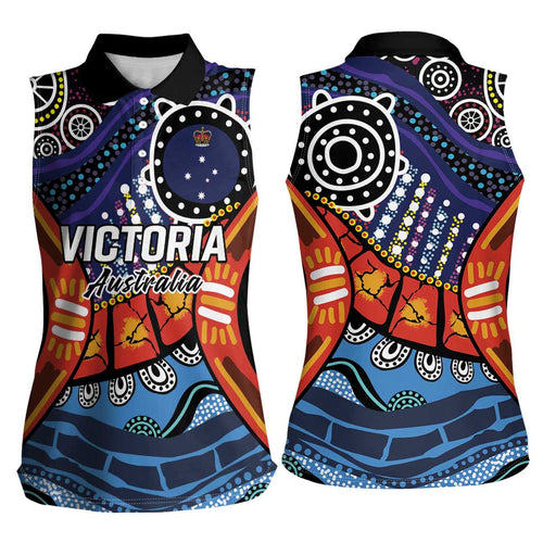 Australia Victoria State Women Sleeveless Polo Shirt Peace and Prosperity