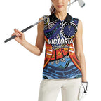 Australia Victoria State Women Sleeveless Polo Shirt Peace and Prosperity