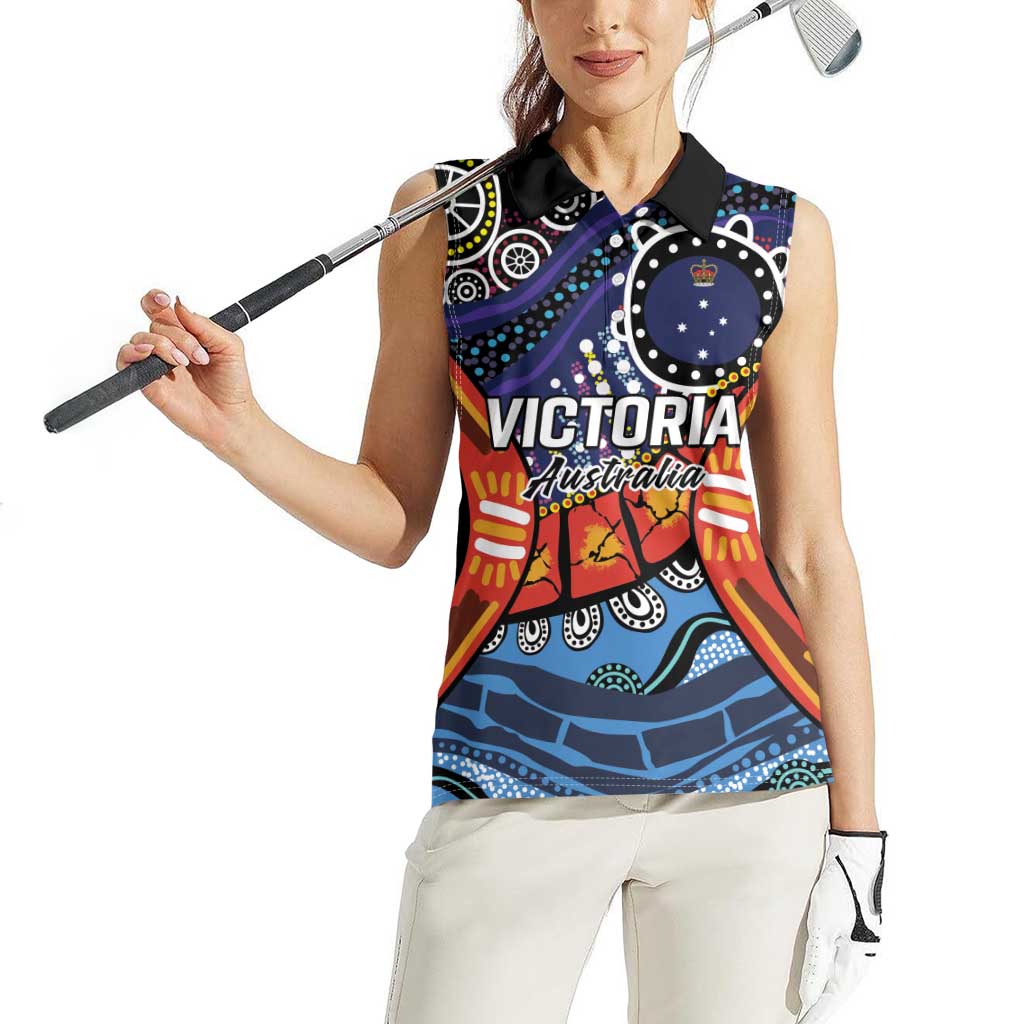 Australia Victoria State Women Sleeveless Polo Shirt Peace and Prosperity