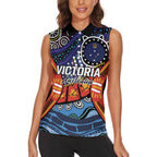 Australia Victoria State Women Sleeveless Polo Shirt Peace and Prosperity